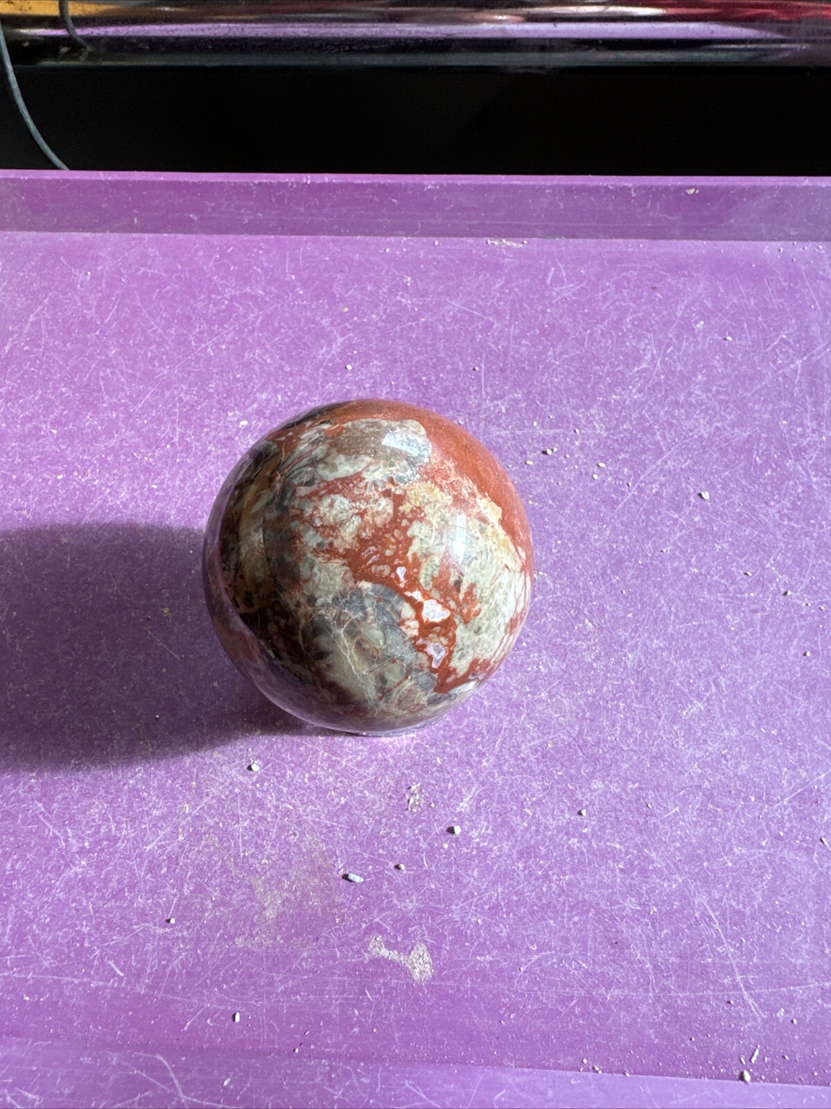 Stunning Money Agate Sphere AKA Indonesian Bloodstone 262 Grams 6 CM #14