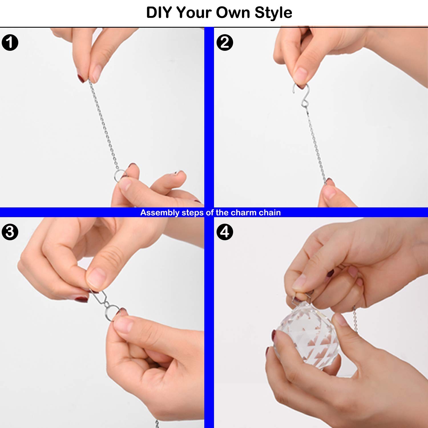 4 Pack Clear TOP K9 Crystal Prism Ball Pendant Sun Catcher Kit