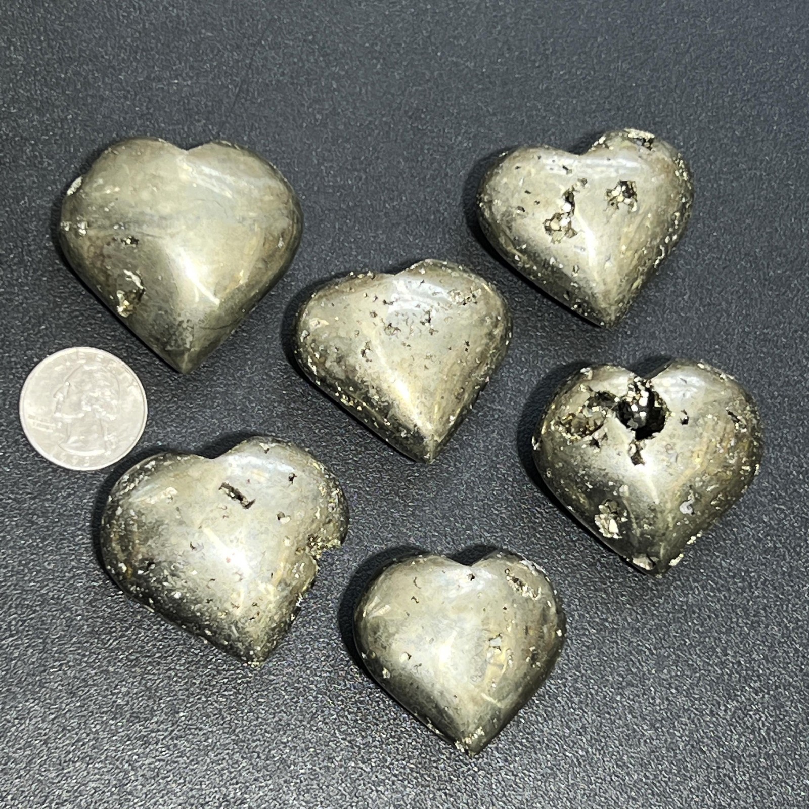Iron Pyrite Puffy Crystal Heart Natural Genuine Crystal Mineral