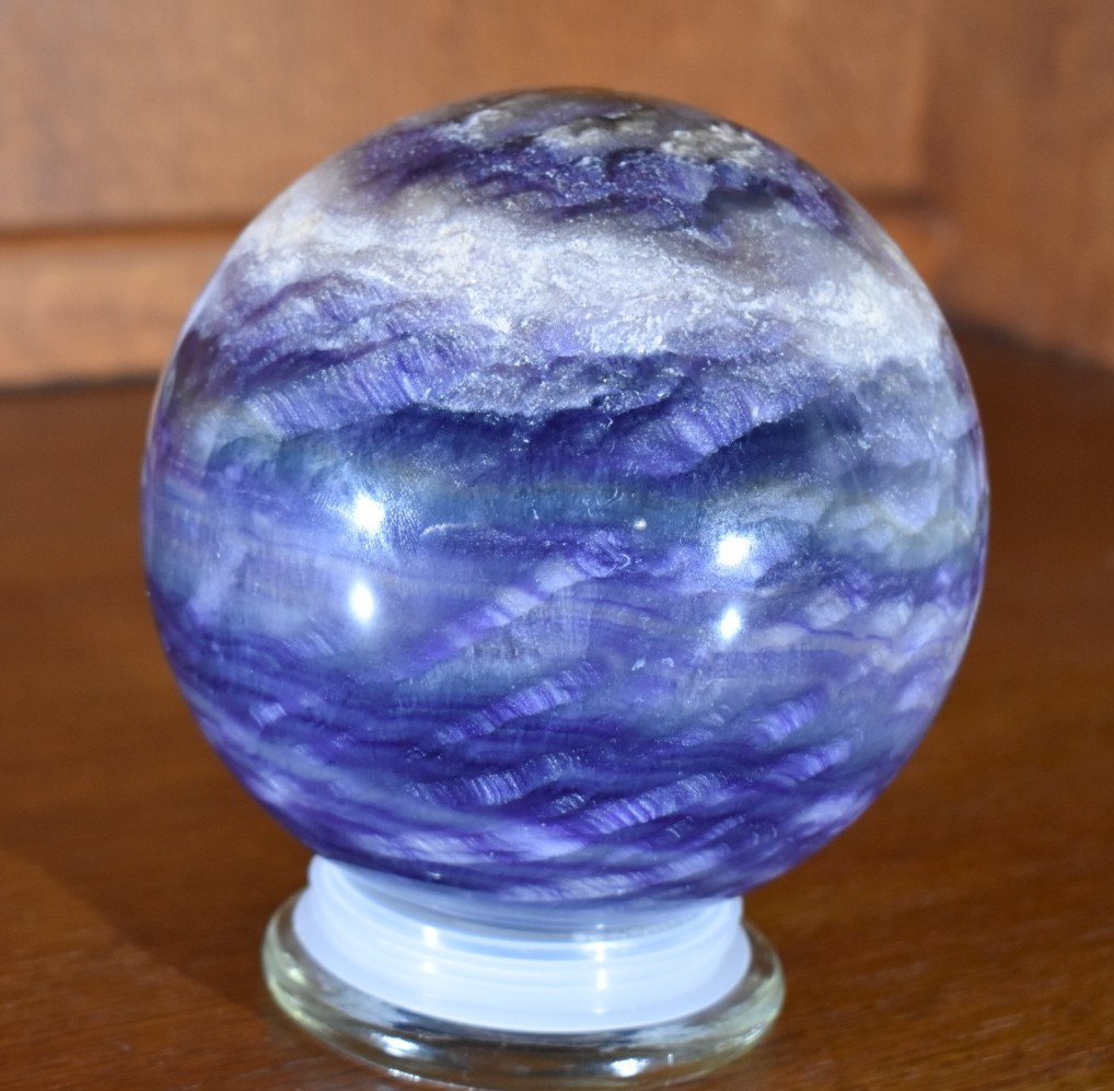 Purple Fluorite sphere 10 lb 8.8 OZ 143 mm