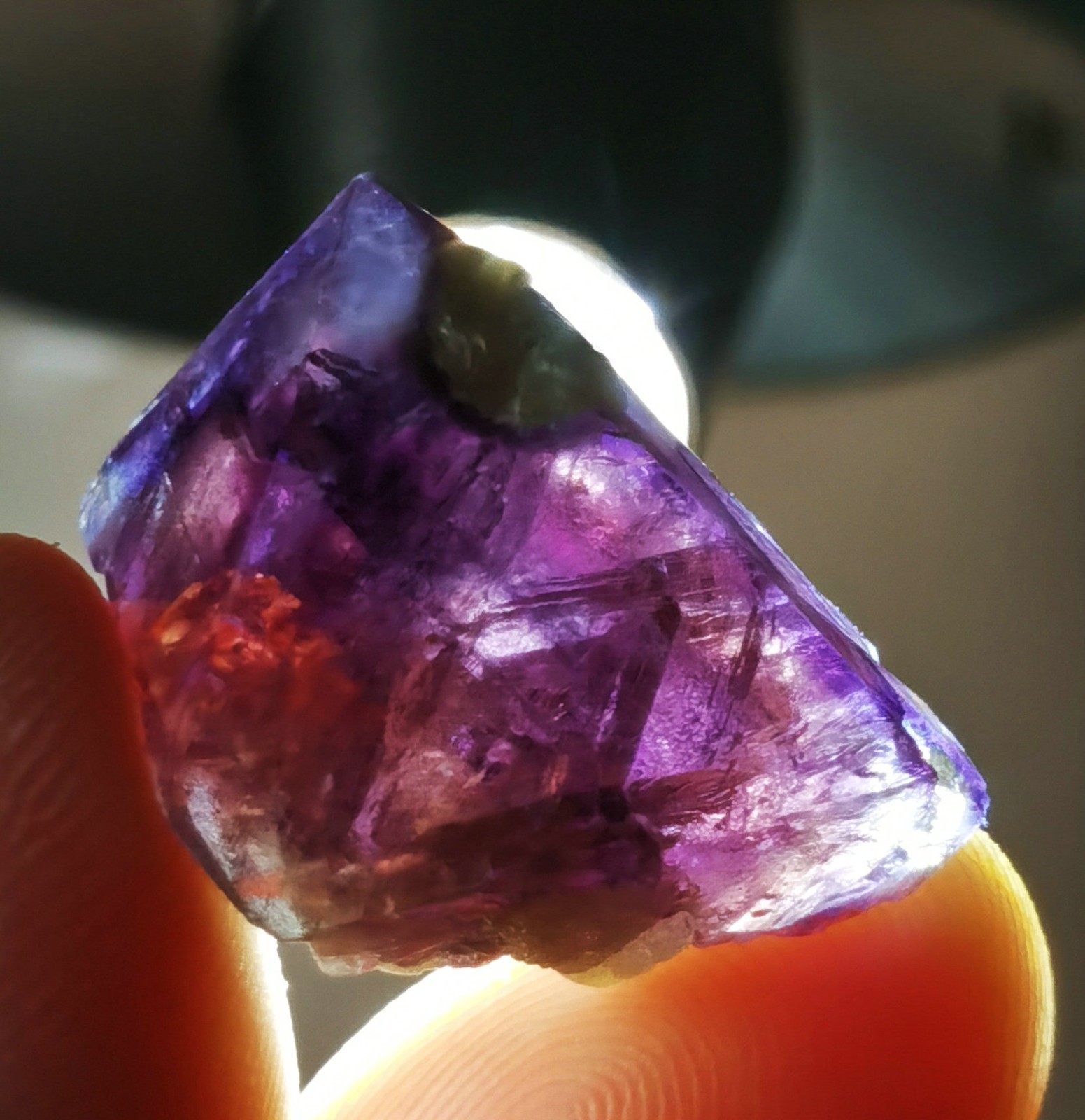 Rare Natural Purple Octagonal Fluorite Mineral Specimen China