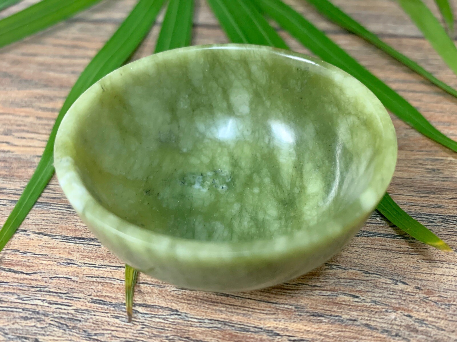 Serpentine Bowl Natural Stone Crystal Bowl Kitchen Dish Sauce Spice Herb Ritual
