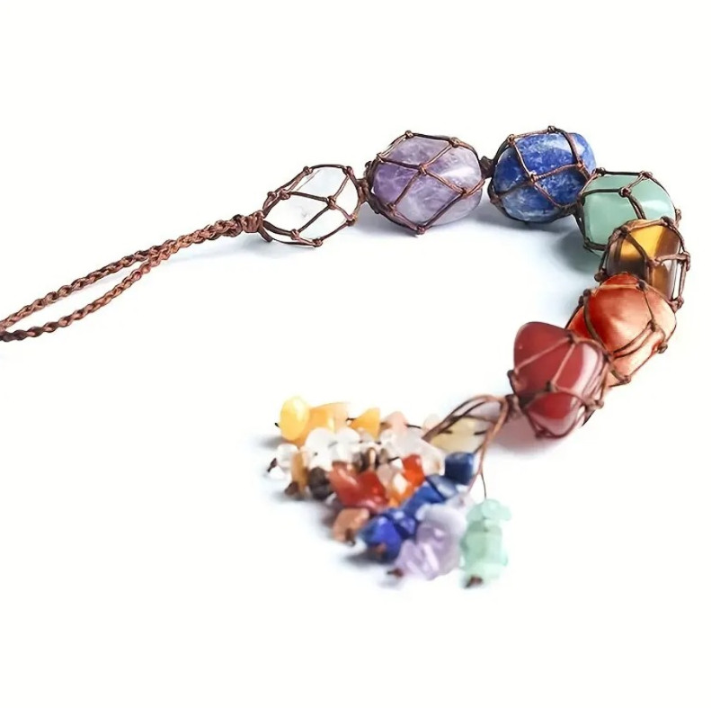 1pc Handmade 7 Chakra Healing Crystal Car & Home Window Charm Decoration – NEW