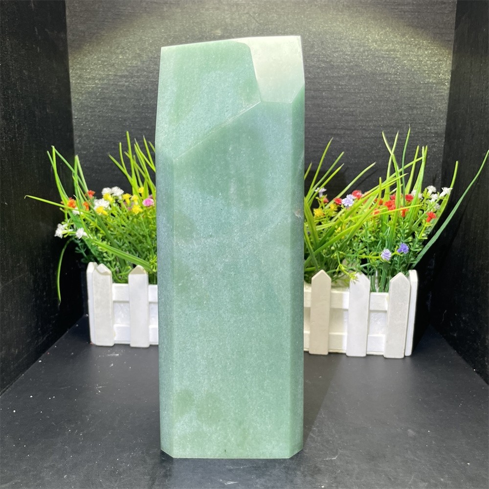8LB 9.8″ Natural Green Aventurine Obelisk Tower Crystal Quartz Reiki Cuttable