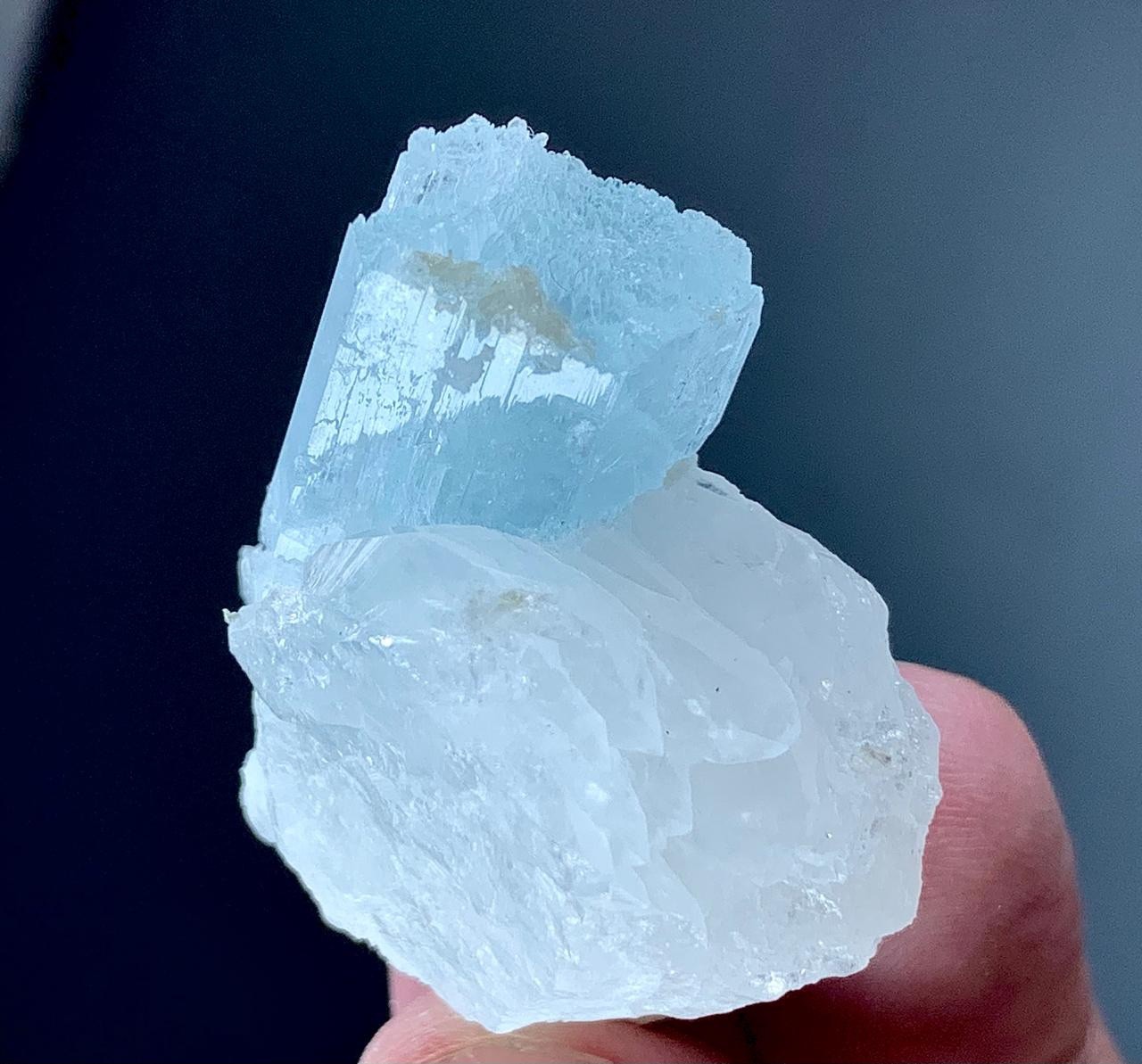 118 Carat Aquamarine Crystal With Feldspar Specimen From Pakistan