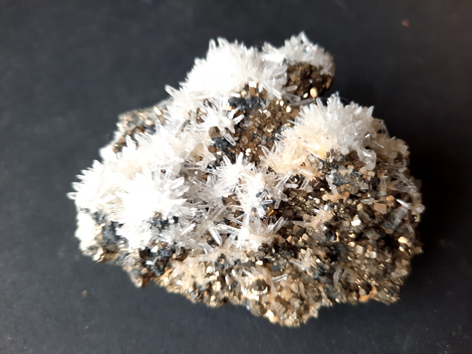 Gorgeous Quartz Crystals with Pyrite Combination, from Peru 200g