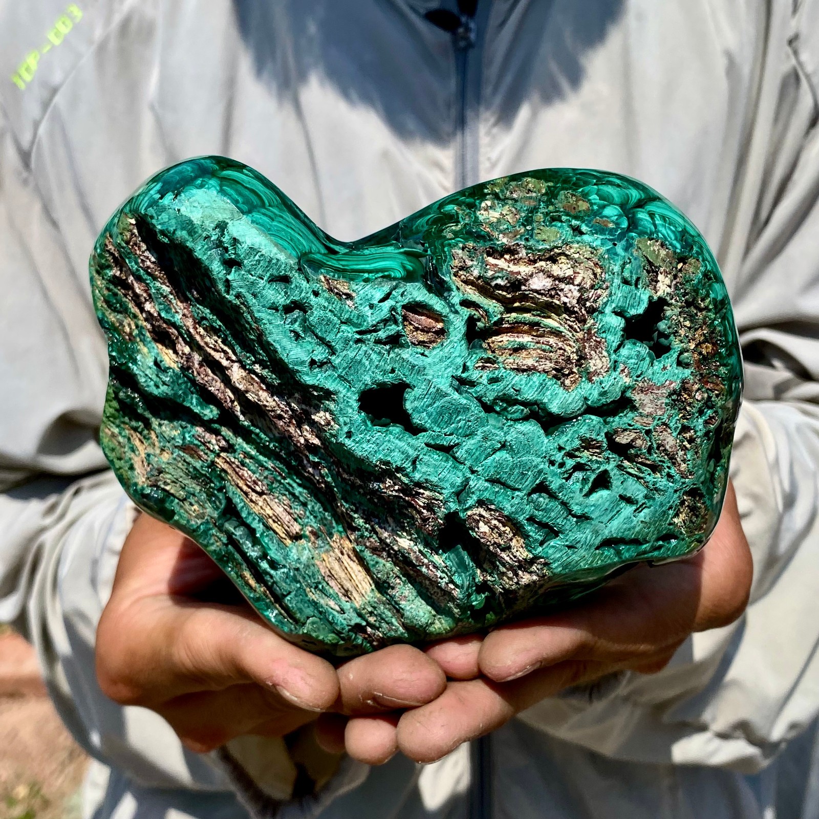 2.35LB Natural Polished Malachite Mineral freeform specimen Reiki Stone