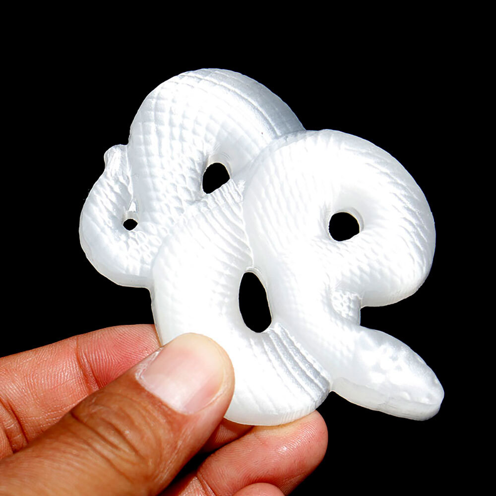 3″ Natural Selenite Snake Skull Carved Quartz Crystal Skull Reiki Healing 1/2Pcs