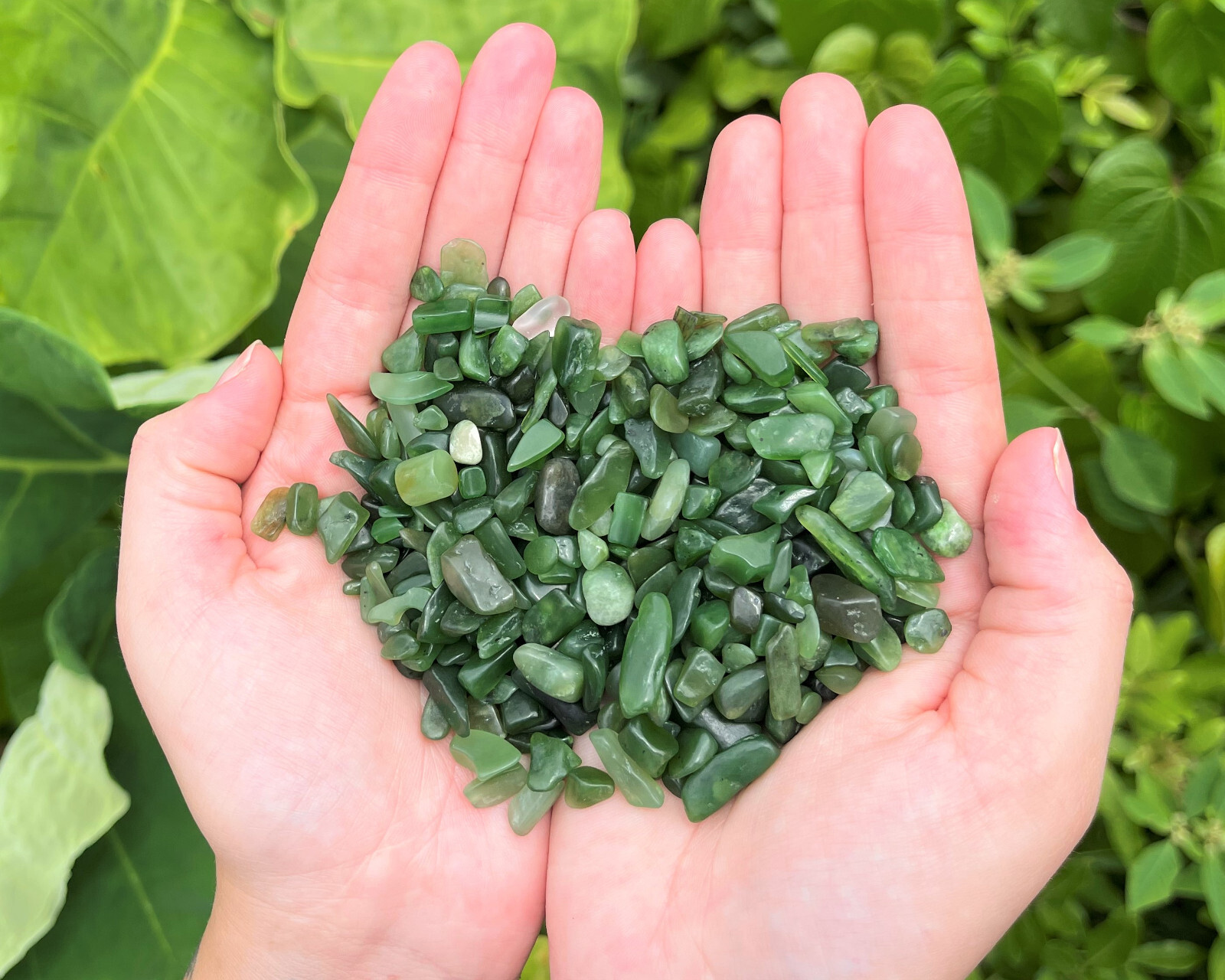 Jade Nephrite Semi Tumbled Gemstone Mini Chips 5-15 mm, ‘A’ Grade Wholesale Lots