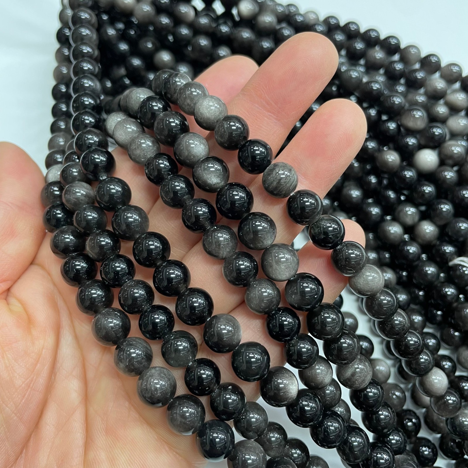 8mm obsidian round bead crystal string, 1 strand #8