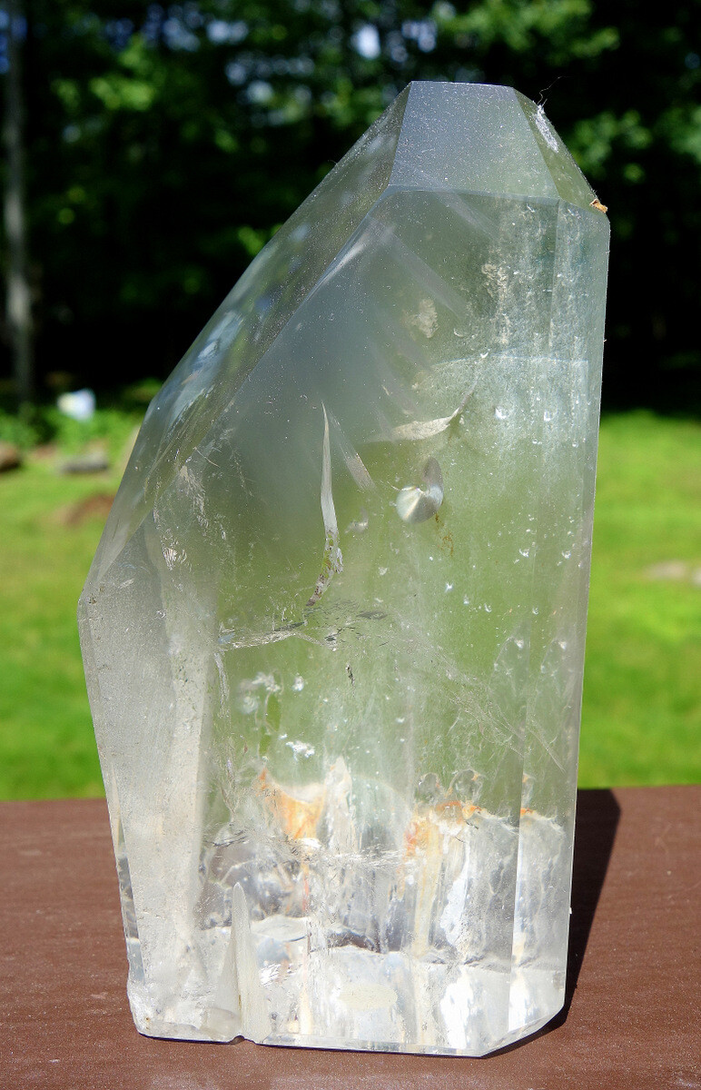 Included Quartz Crystal with Rainbows Natural and Polished Surfaces