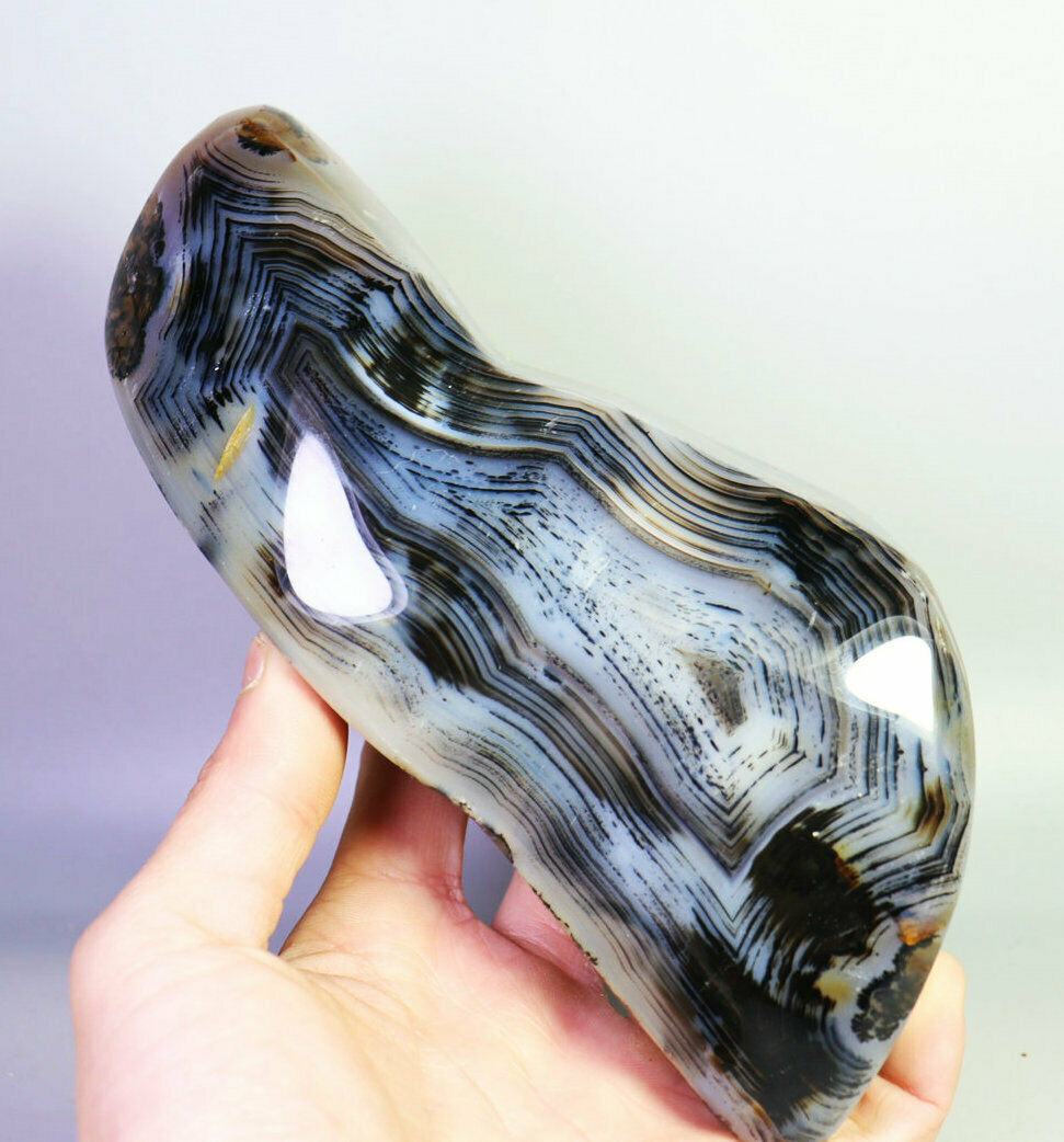 2.9lb Natural Polished Amazing Moss Agate Quartz Crystal Stone Reiki Statue