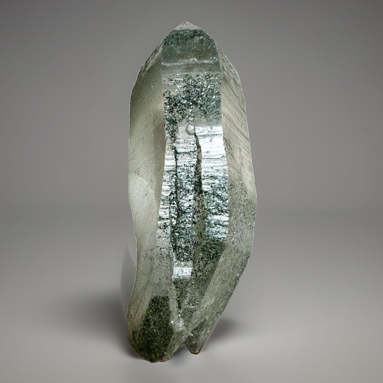 “Green Forest Canyon”Hashupi Himalaya Floater Silver-sand Phantom Quartz Crystal