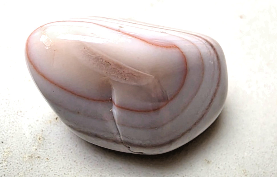 3 POLISHED BOTSWANA AGATEs , Bands , eyes , Pinks . Nice Lot 42.7 grams