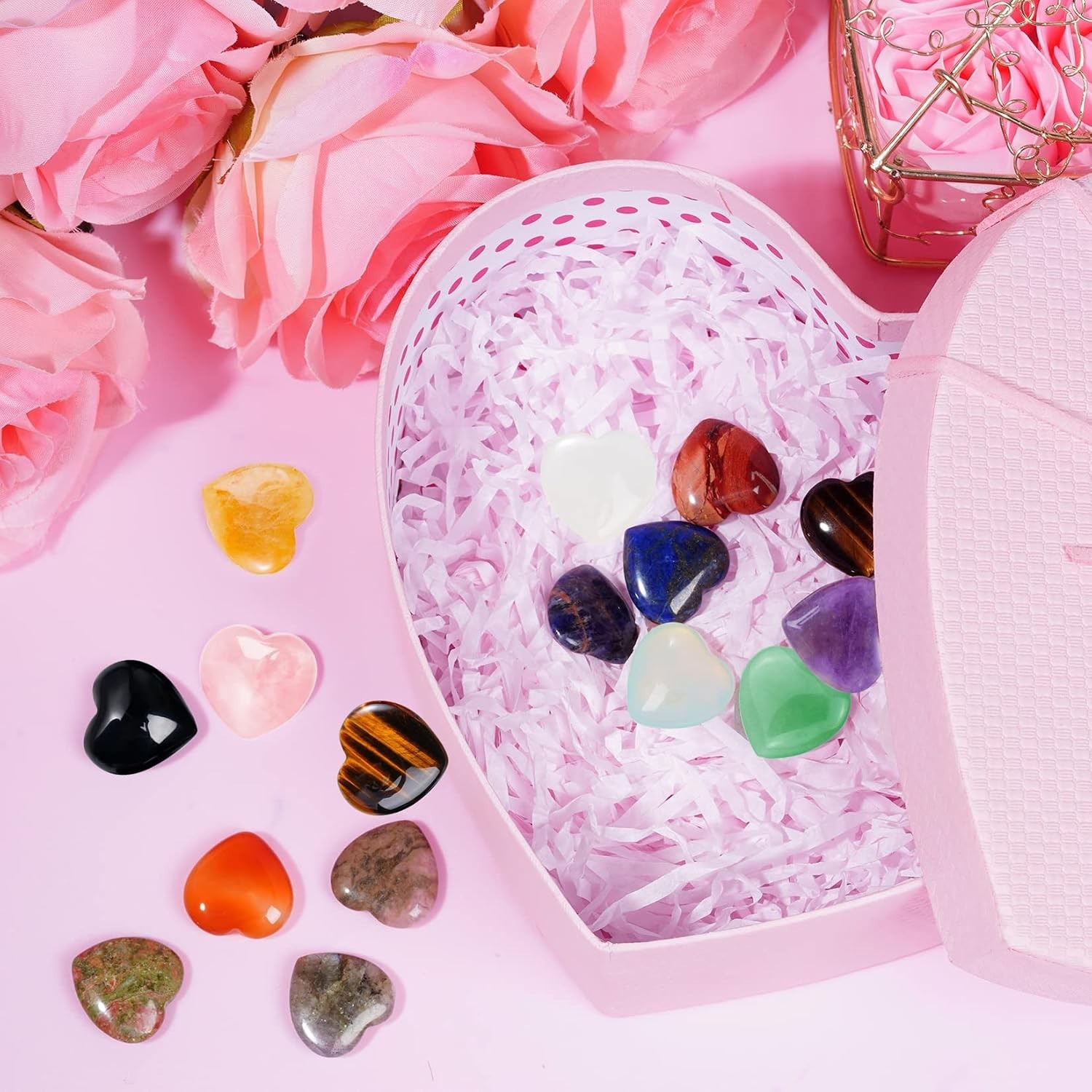 15 Heart-Shaped Healing Crystal Stones for Chakra Balancing and Anxiety Relief