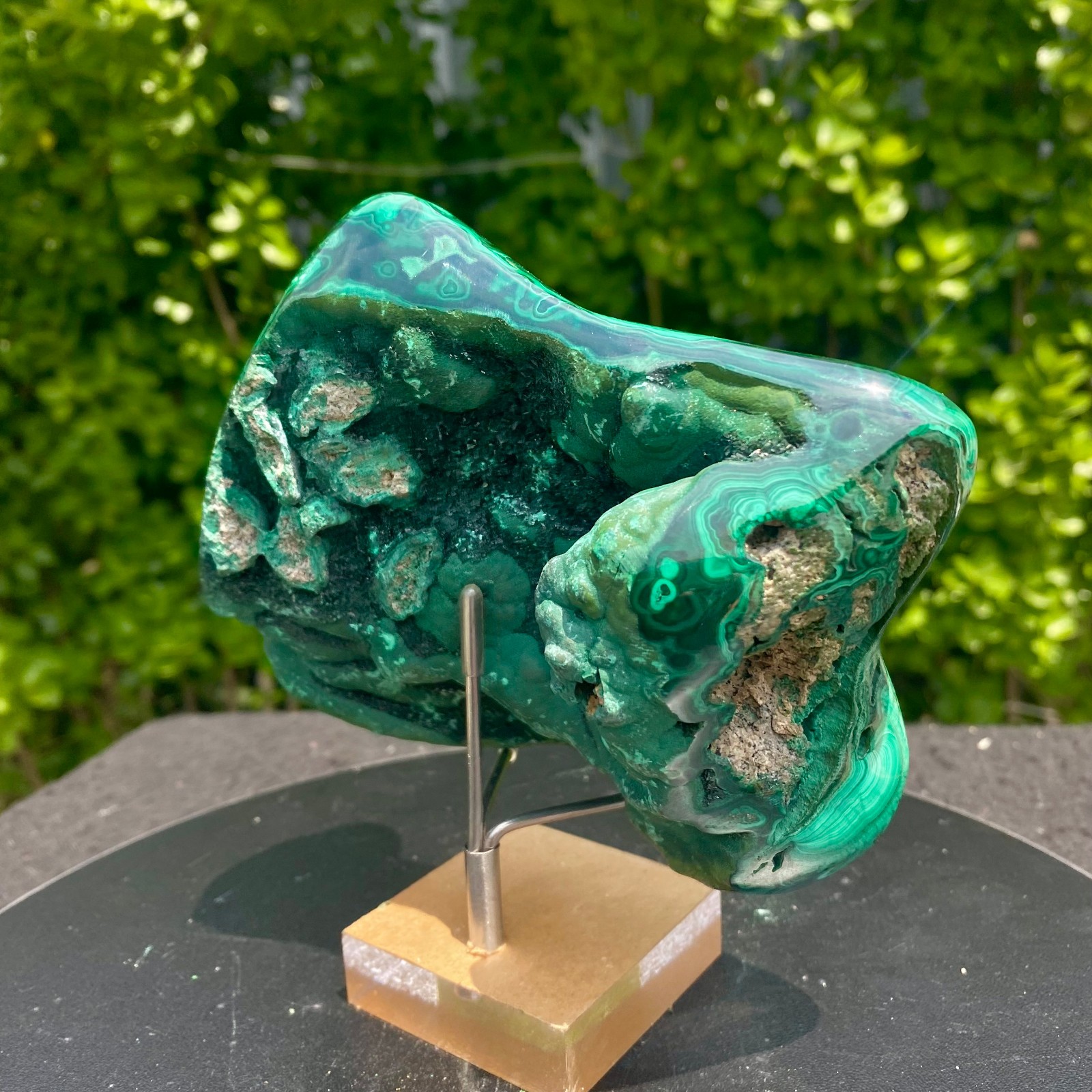 2.09LB Natural glossy Malachite transparent cluster rough mineral sample