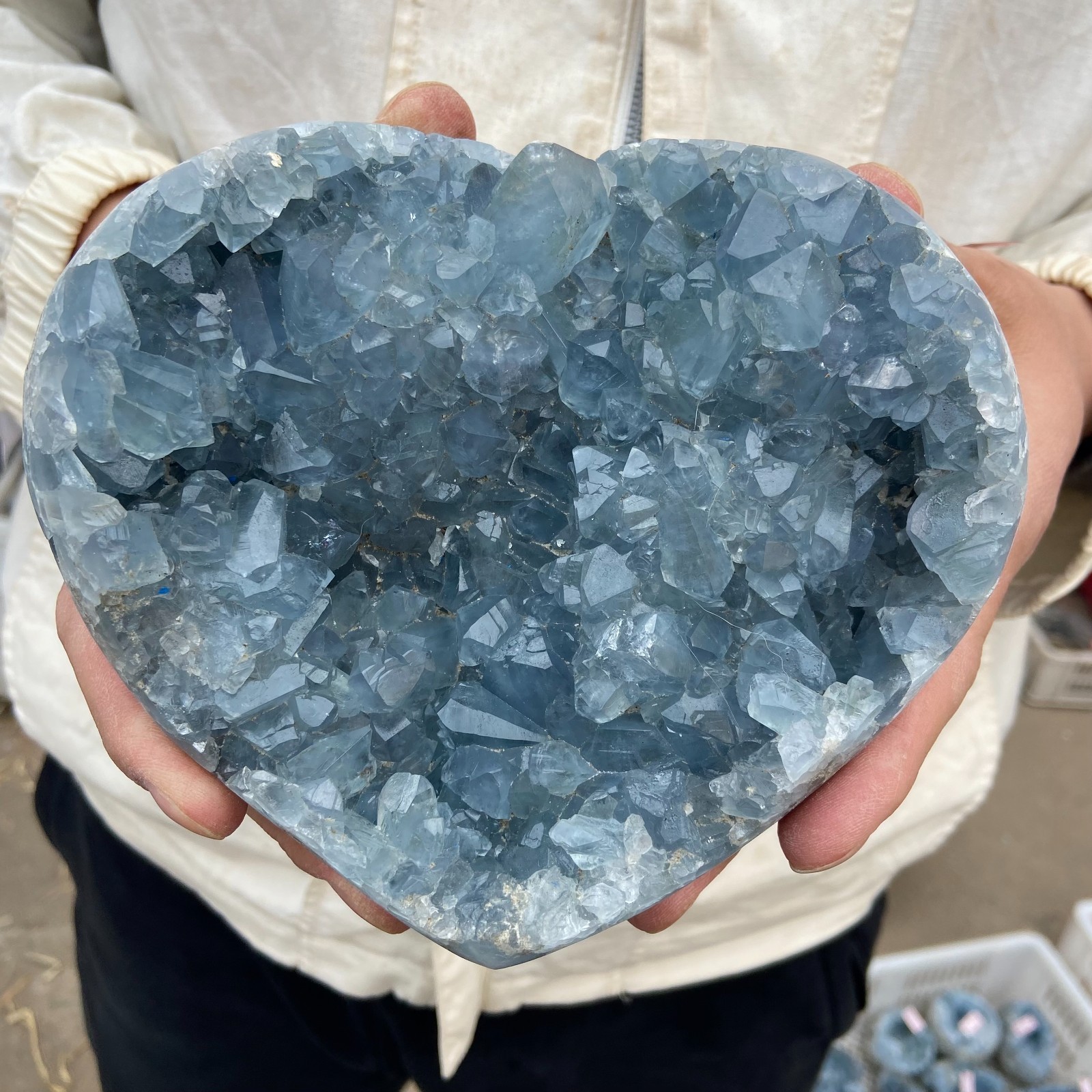 4.6LB Celestite Cluster Blue Geode Crystal Rock Yoga Meditation Reiki Decor