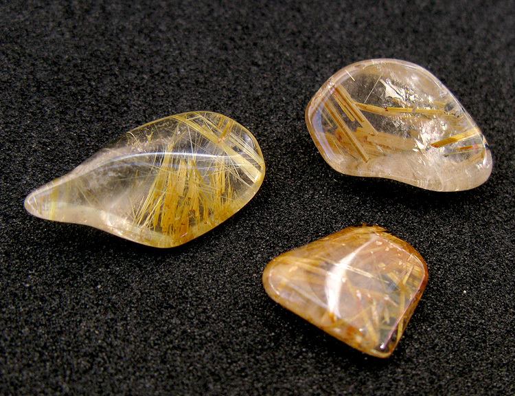 3pcs A+ Golden RUTILATED QUARTZ Crystal Rutile Gemstone Polished Rock HEALING NR