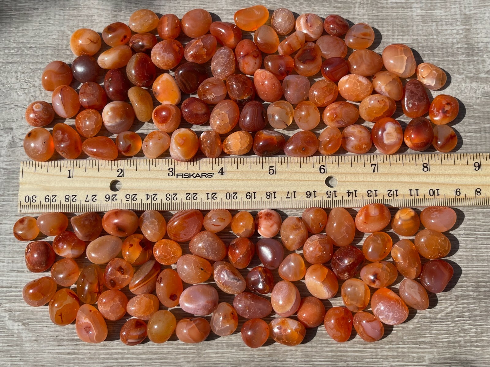 Grade A++ Carnelian Tumbled Stones, 0.5-0.75″ Small Tumbled Carnelian, Bulk Lots