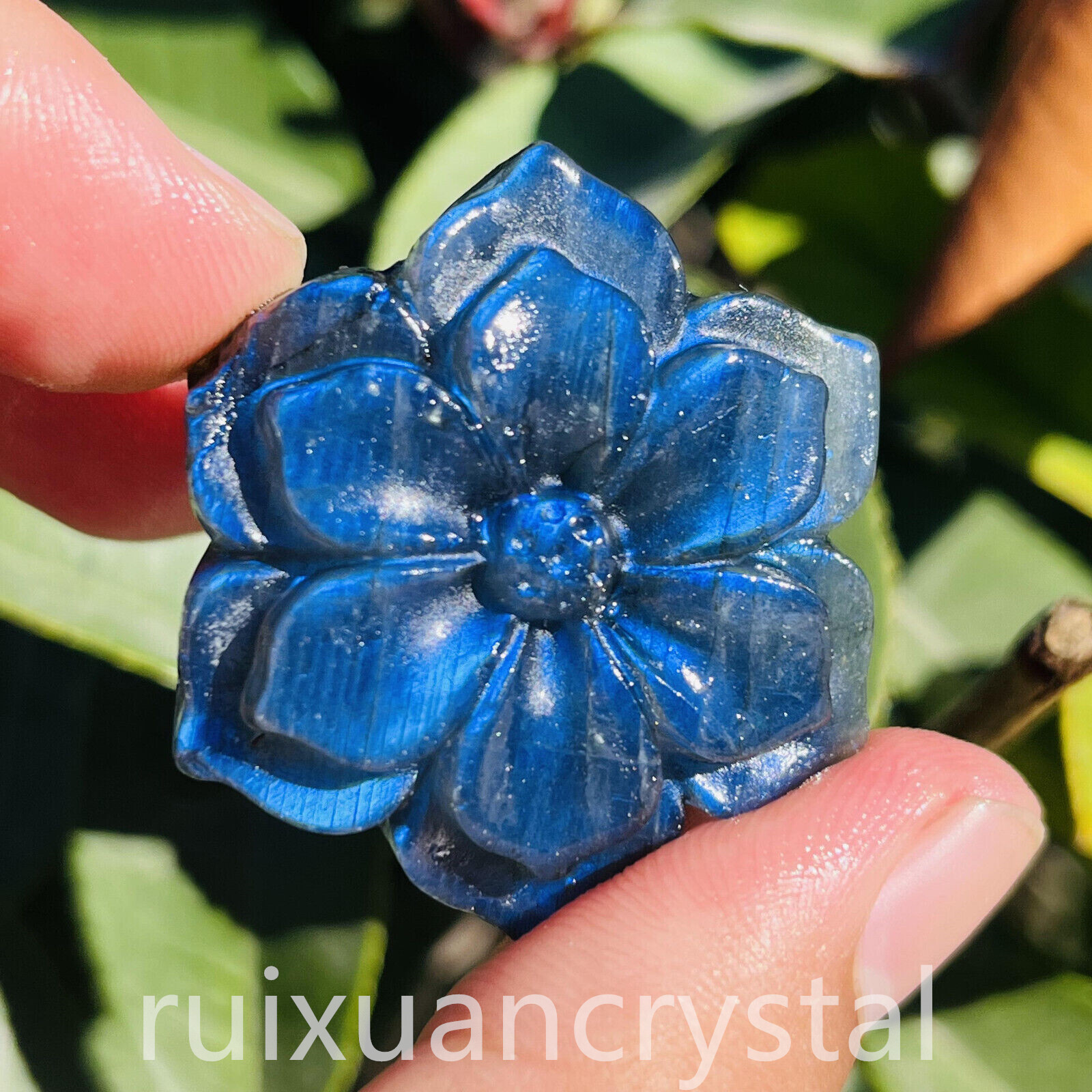 1pc Natural Labradorite Quartz Hand-Carved Flower skull Crystal Reiki healing