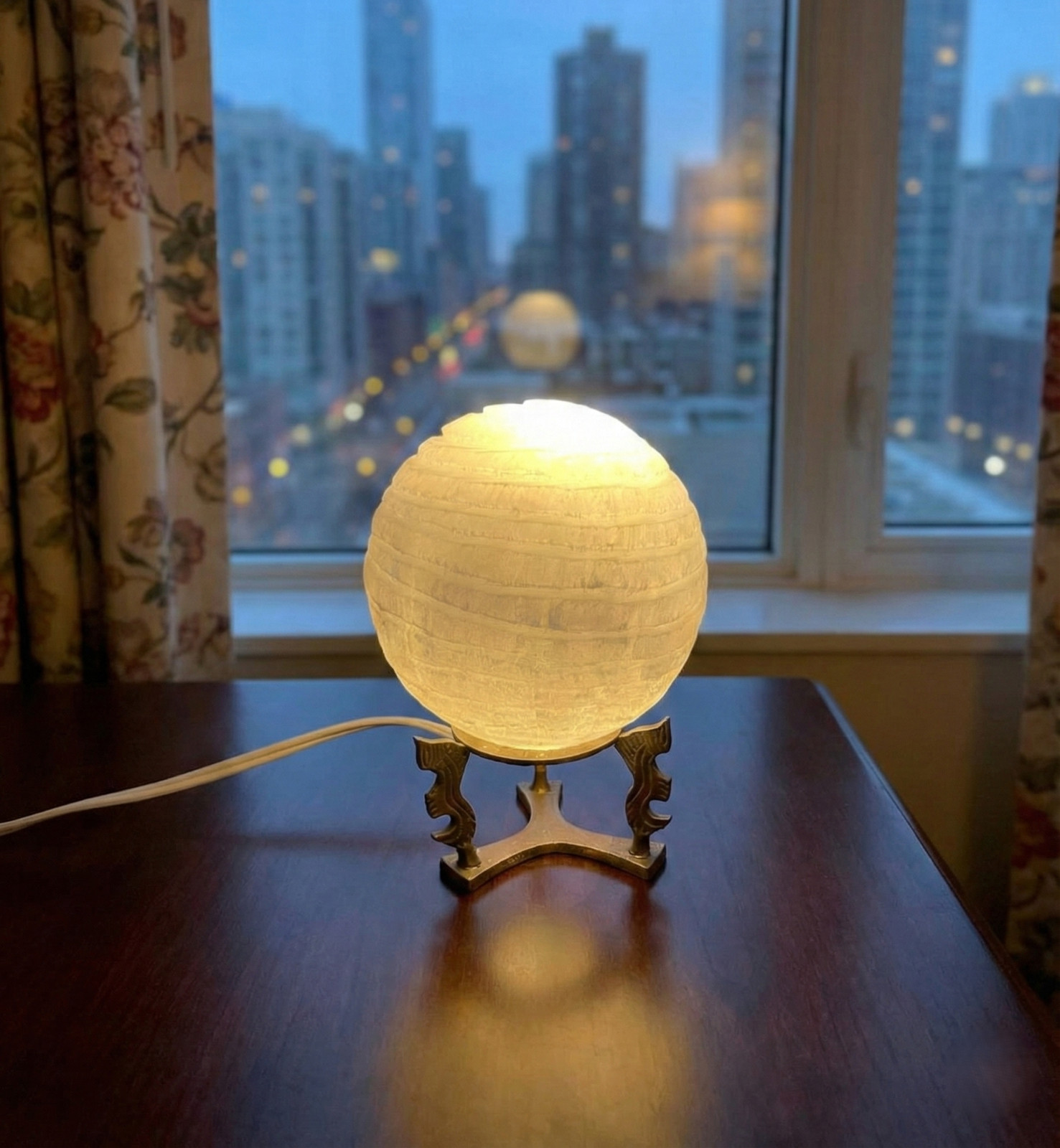 CRYSTAL CLEAR SELENITE LAMP HEALING NATURAL PERFECT GIFT HOME DECOR FROM MOROCCO