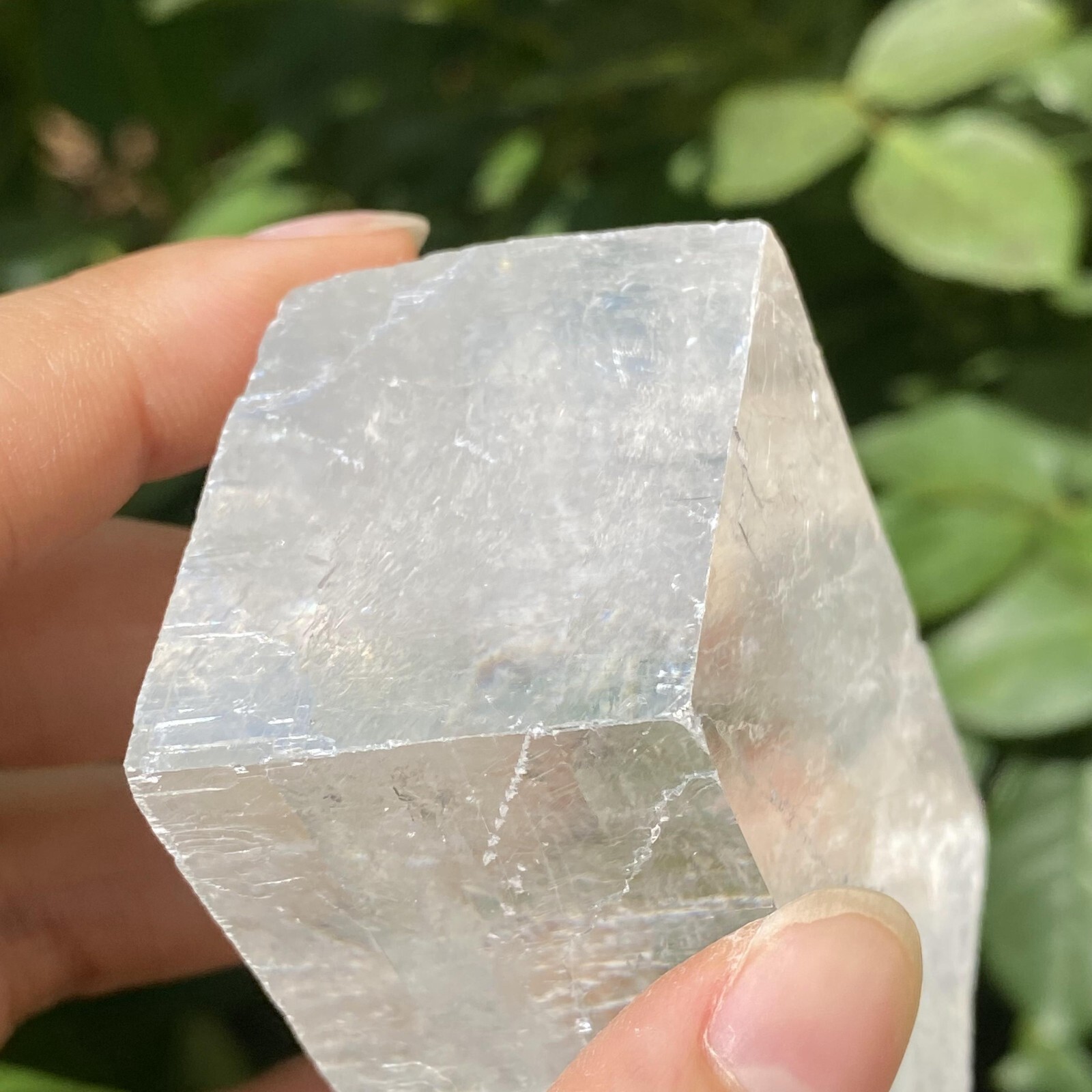 129g Natural Rainbow White Calcite Cube Specimen Crystal Quartz Healing Reiki