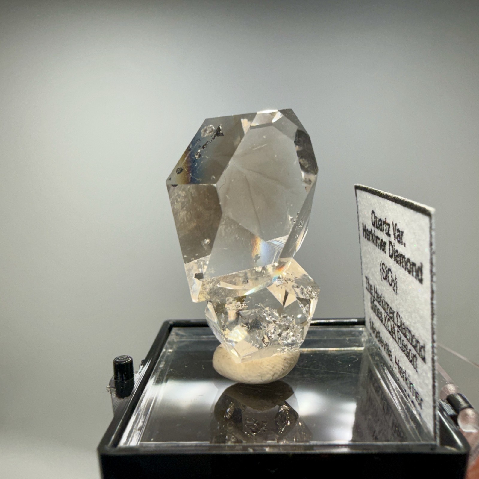 A+ Grade Herkimer Diamond Gem Cluster, Flawless Clarity, Minor Hydrocarbon