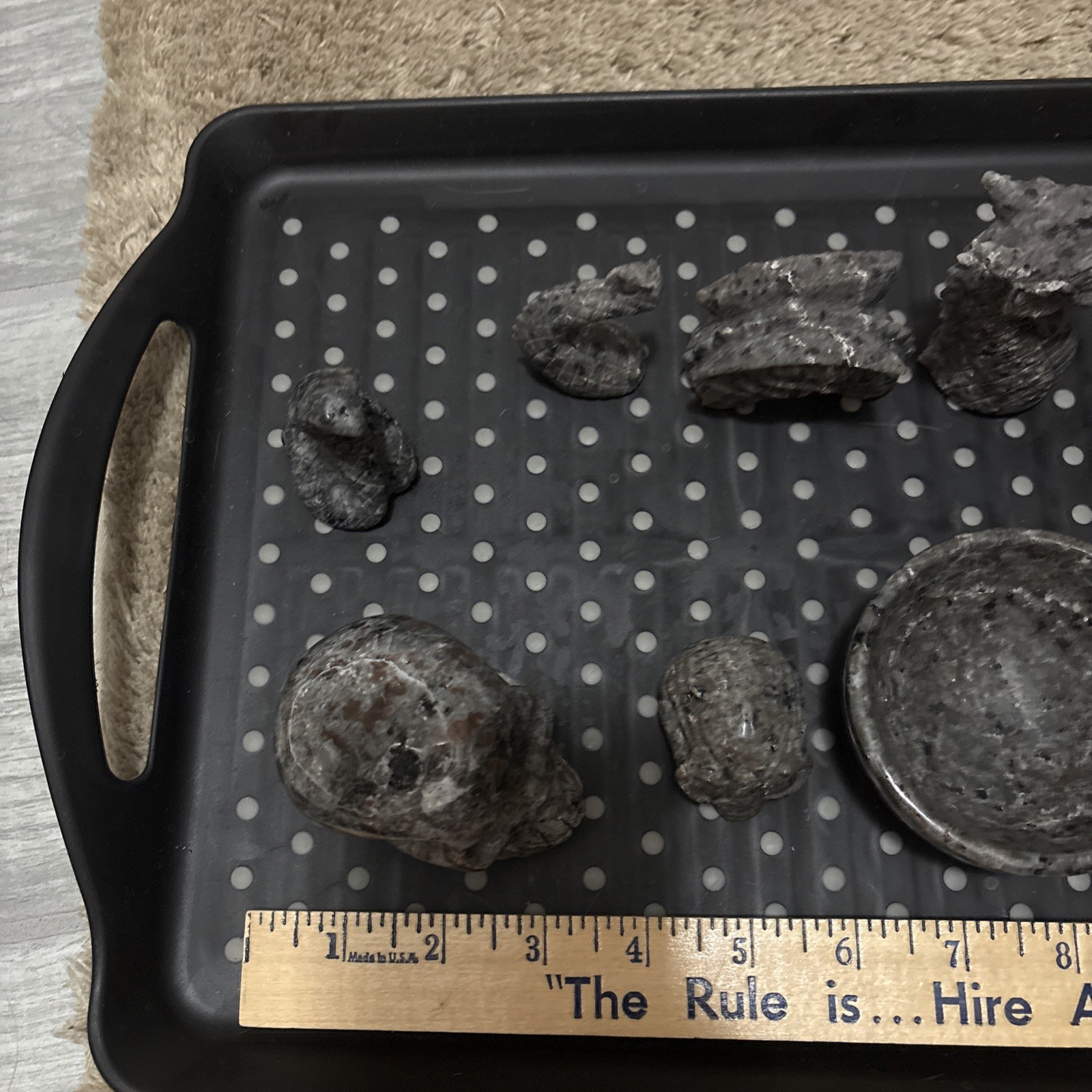 Lot Of 7 Yooperlite Crystals Alien Skull Dragon Godzilla Snake Bowl Gravestone