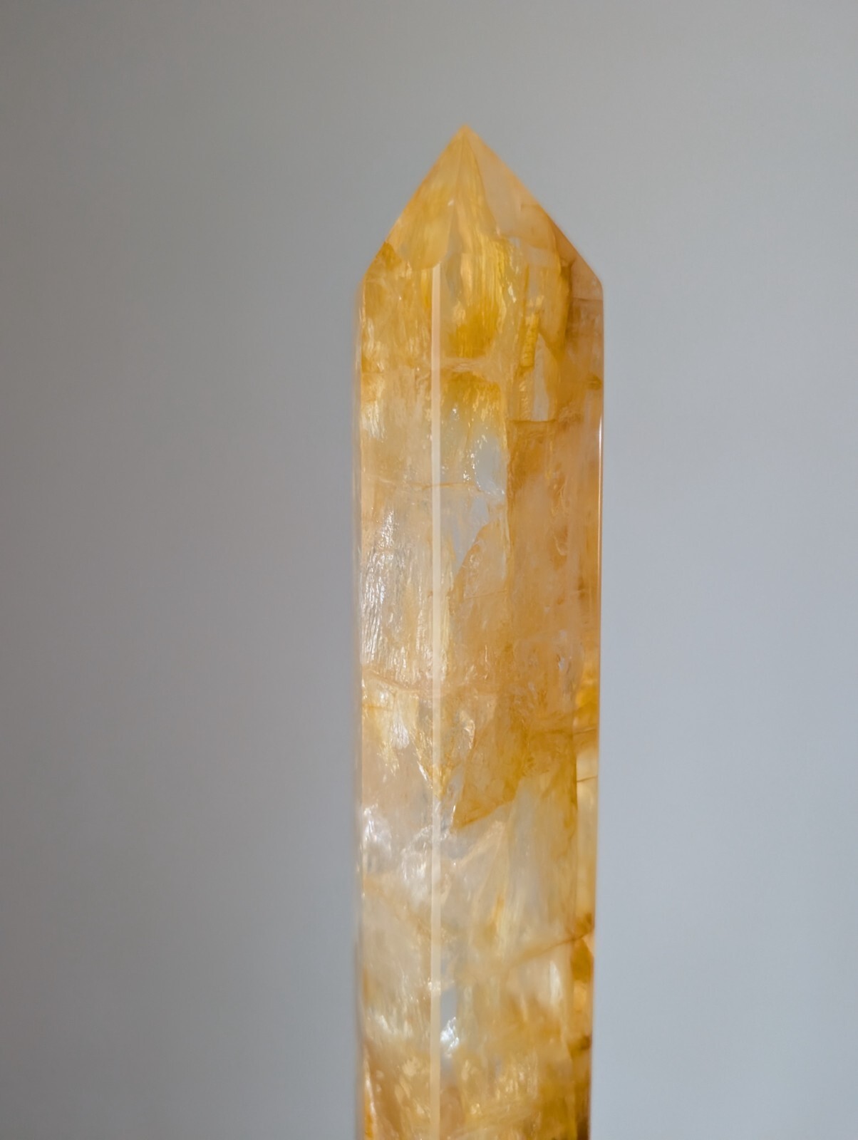 Golden Healer Tower Point Crystal Quartz Large Big Tall Chakra Gemstone Wand