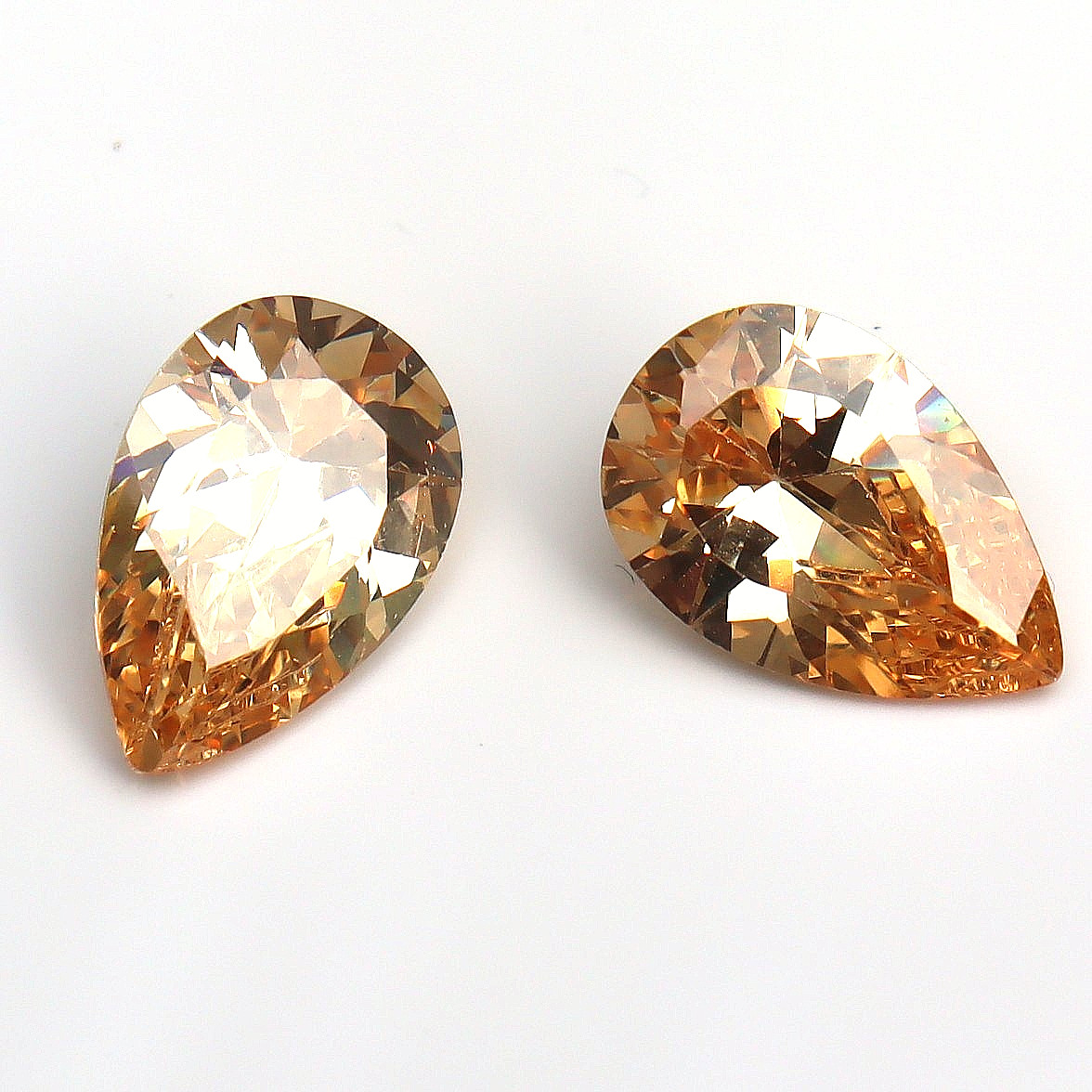 9.55 Ct CERTIFIED 2 Pcs A+ Natural Peach Color Zircon Pear Cut Loose Gemstones