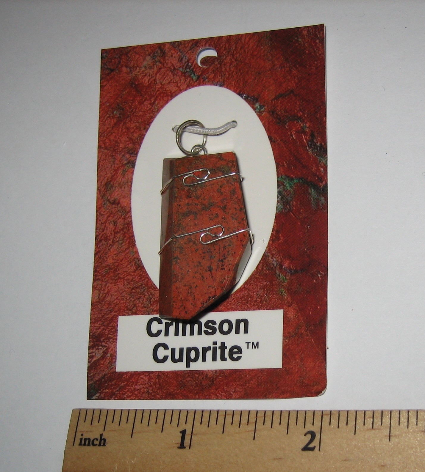 1.3″ POLISHED RARE CUPRITE STONE MINERAL STERLING SILVER WIRE WRAP PENDANT *1