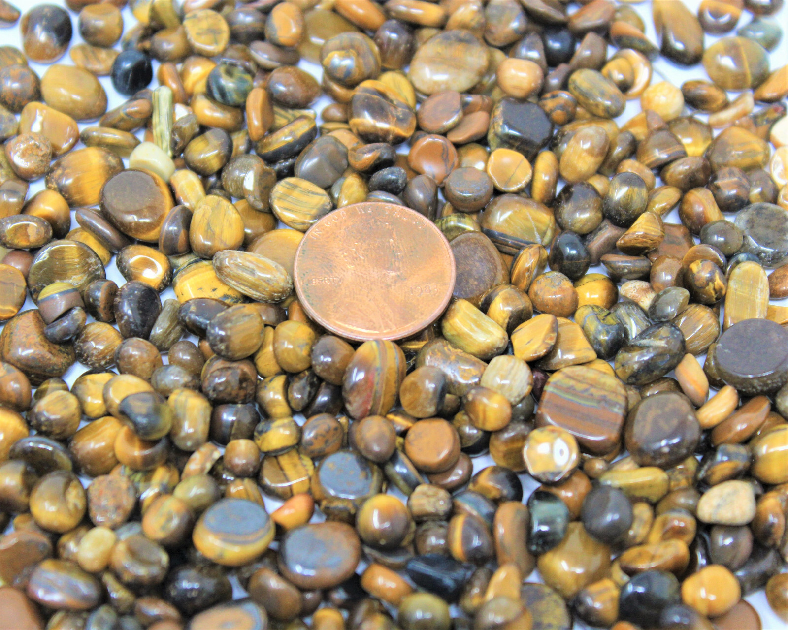Gold Tiger Eye Semi Tumbled Gemstone Mini Chips 3-8 mm, ‘A’ Grade Wholesale Lots