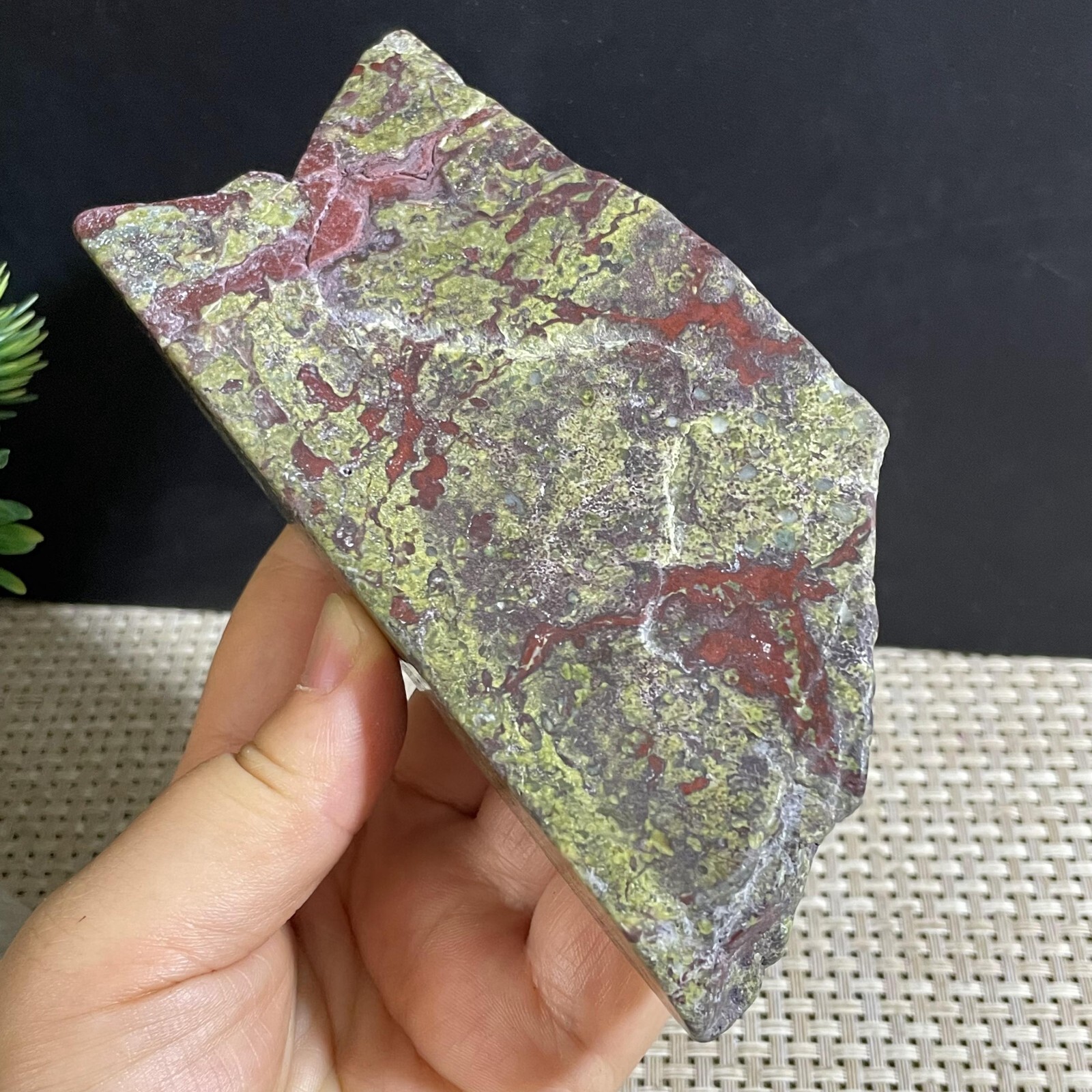 501g Raw dragon blood stone Jasper Rough polished Crystal gemstone slab