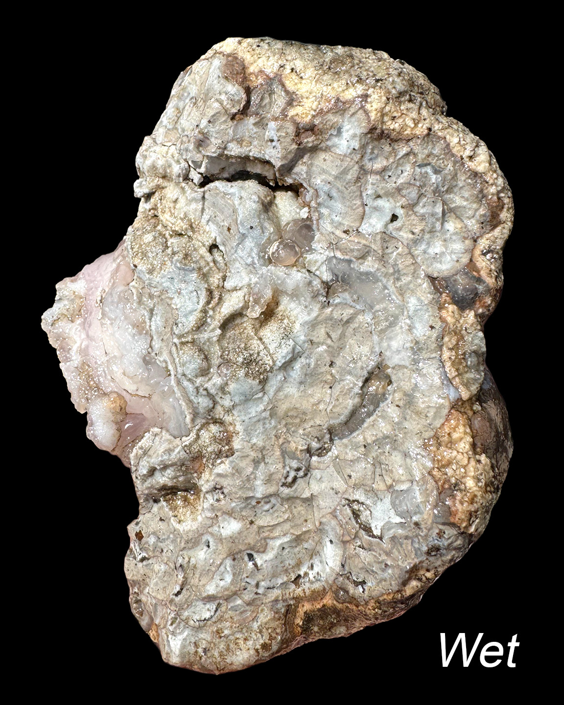 1.5 LB Unique Quartz Vug Agate Geode for display from United States