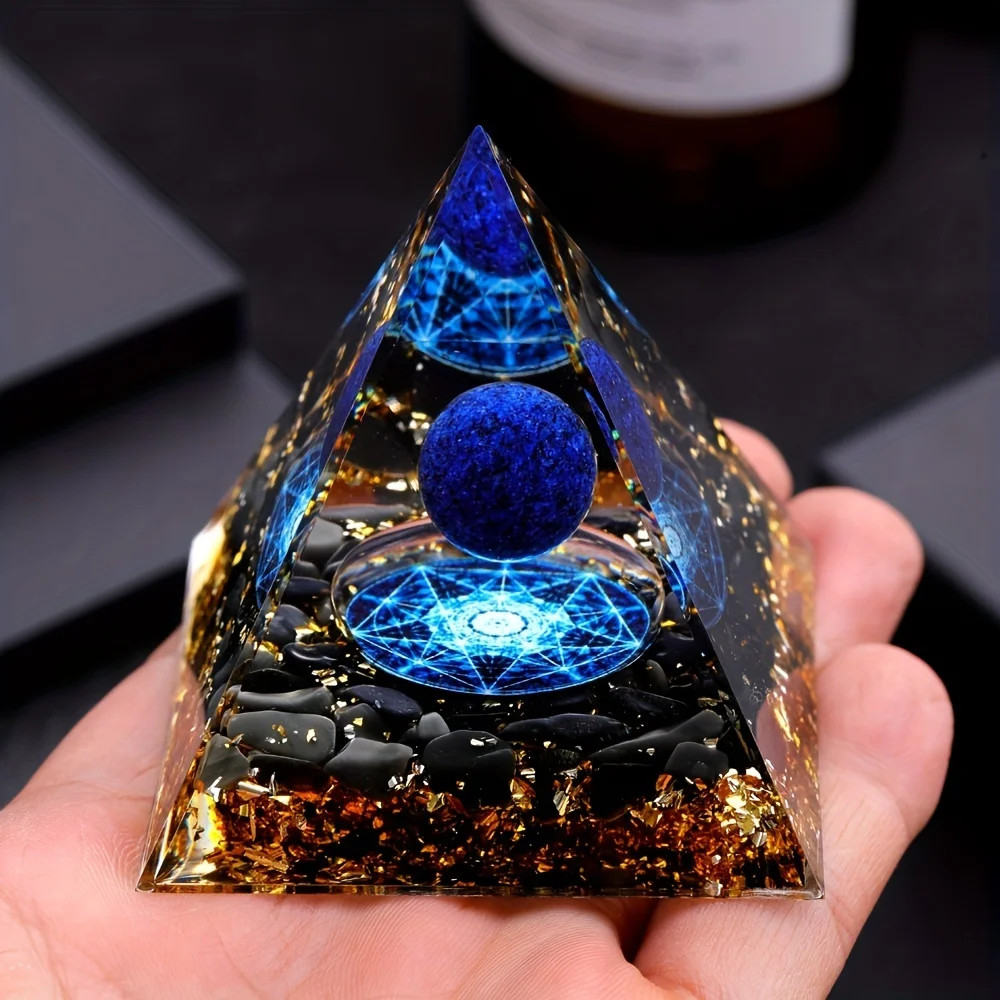 USA Amethyst Crystal Sphere Orgonite Pyramid Obsidian Chakra Energy Orgone Stone
