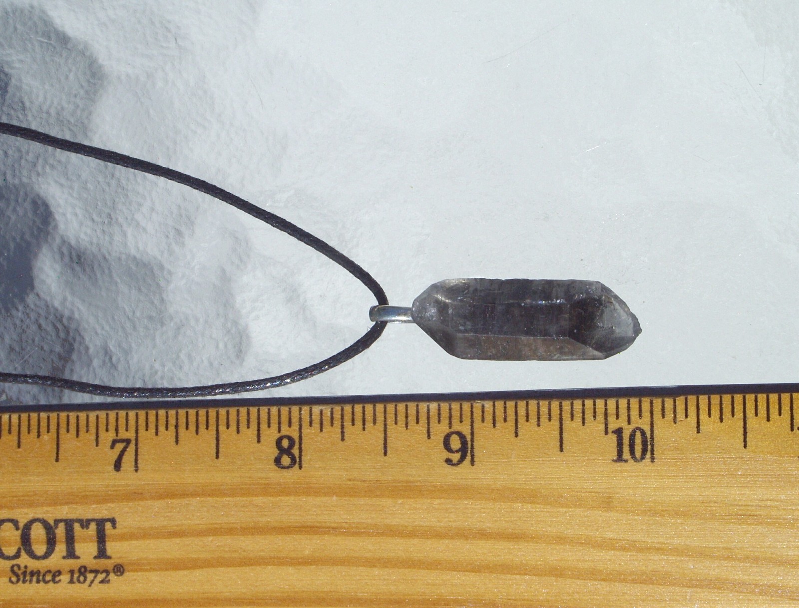 Tibetan Black Quartz Double Term Crystal Point Free Form Stone Pendant Necklace