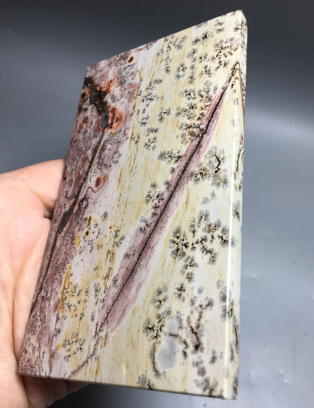 173g NATURAL dendritic traditional paiting slab QUARTZ CRYSTAL slab HEALING