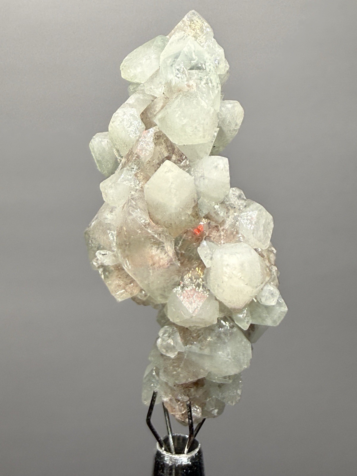 White Stilbite on Red Heulandite — Zeolite Cabinet Specimen | Maharashtra, India