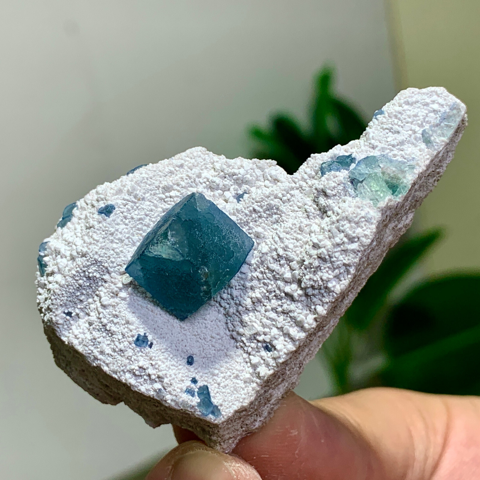 39G Rare transparent blue cubic fluorite crystal sample/China