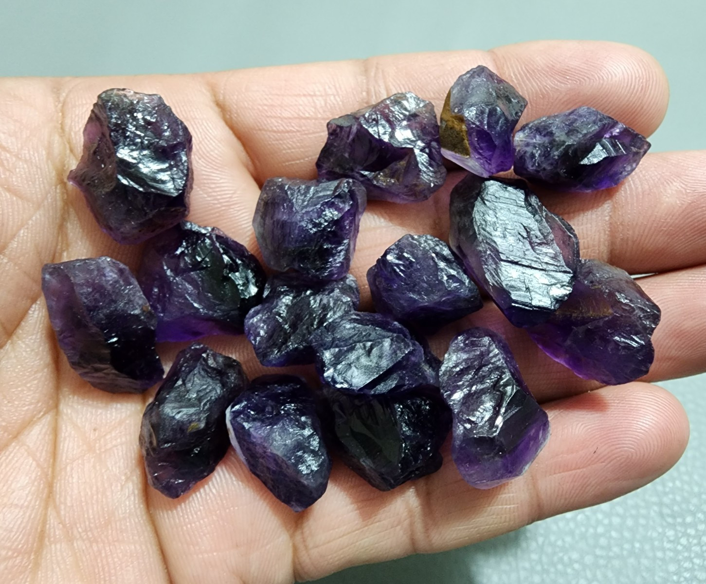 16 Pcs Natural Purple Amethyst Rough Gemstone Raw Size 18-24 MM Crystal Stone