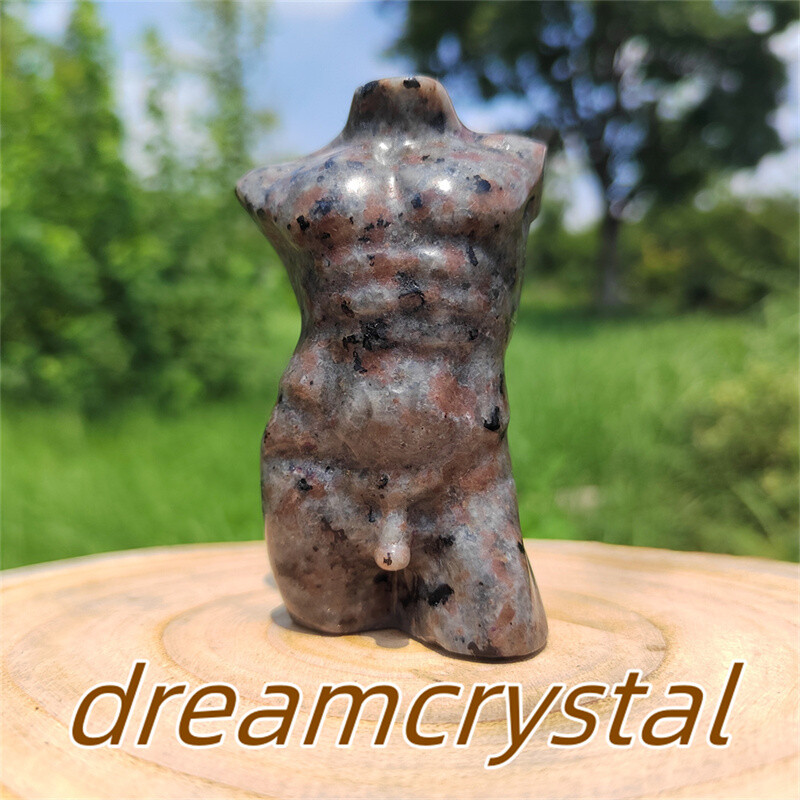 3″ Top Natural Yooperlite Carved Male Model Quartz Crystal Reiki Sculpture 1pc