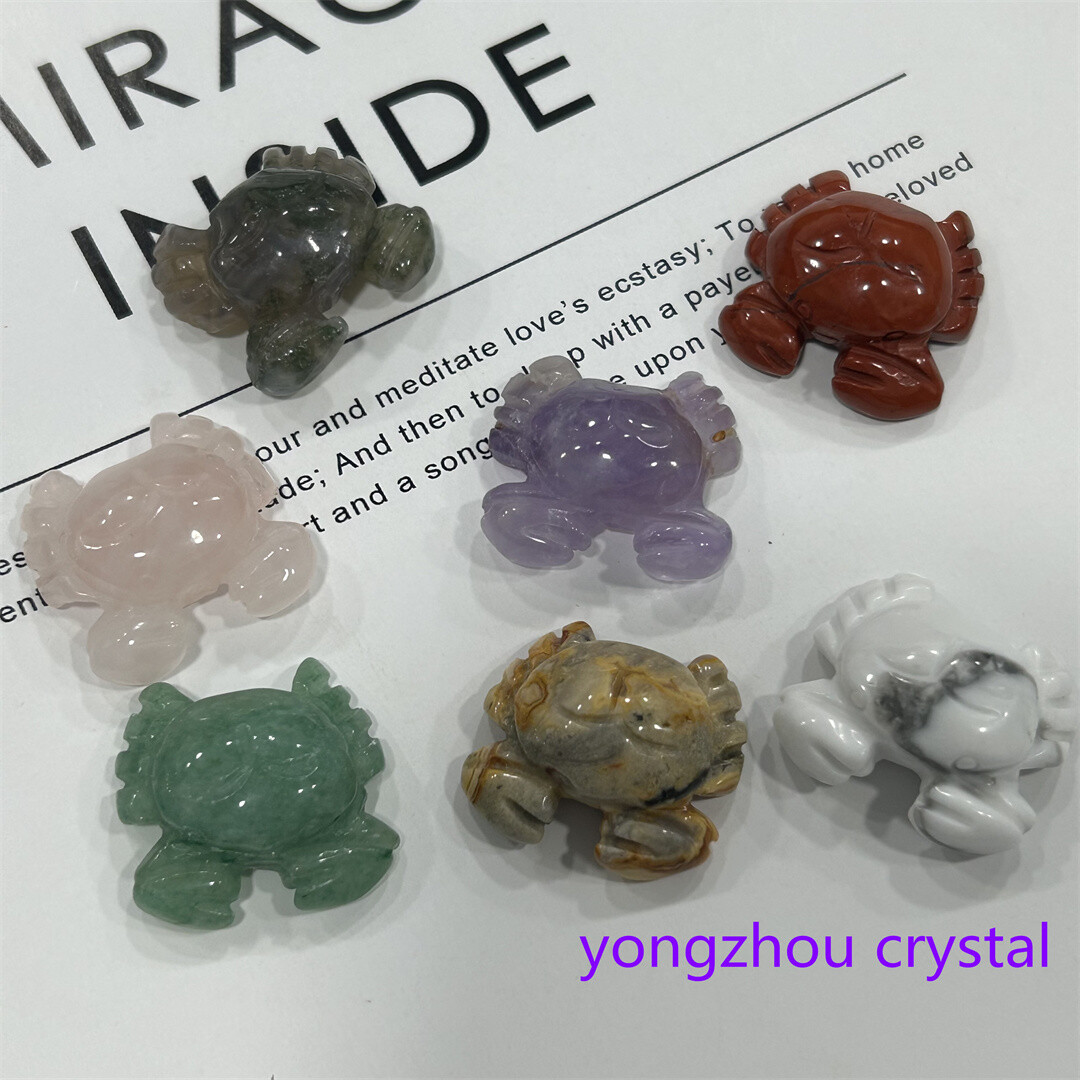 10pcs Mix Natural crab craved Crystal Quartz Skull Alloy Reiki Random Gift