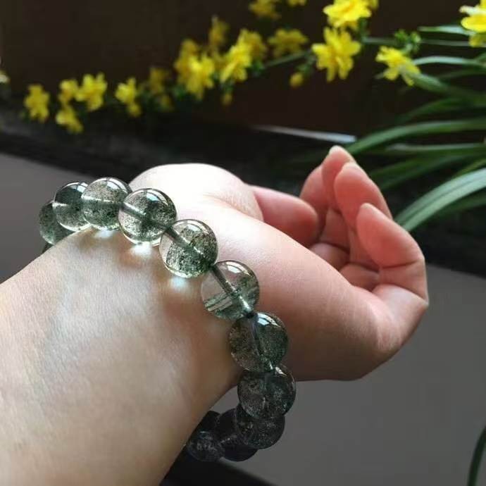 Natural Green Phantom Crystal Quartz Bracelet Adult Collectibles