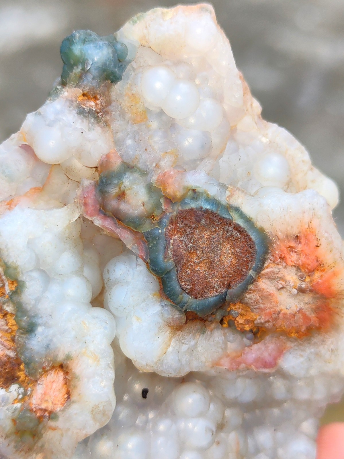 Sun flower with Chalcedony ( Red Scolecite Flower with Chalcedony
