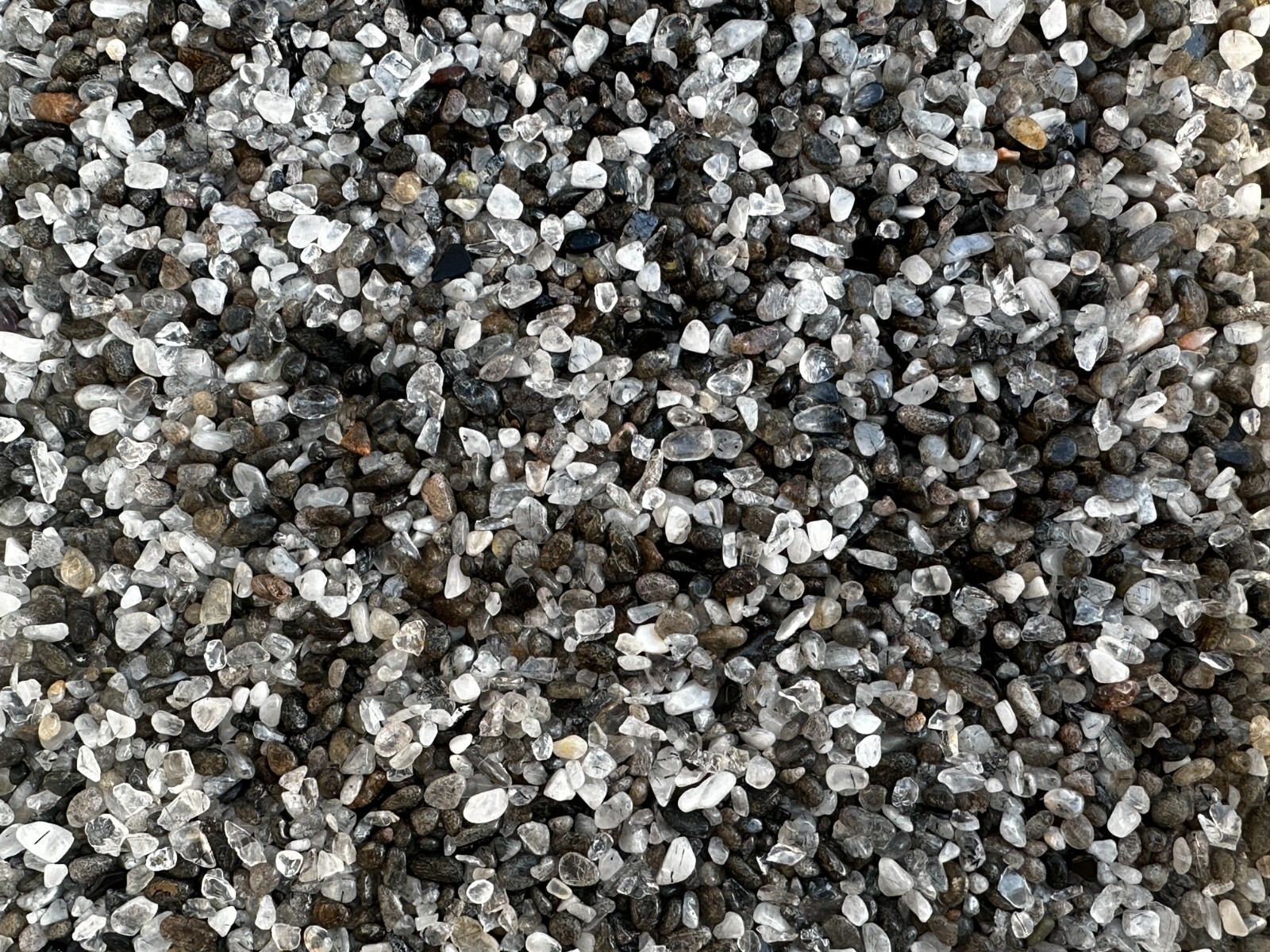 Grade A++ Black Tourmaline with Quartz Semi Tumbled Gemstone Mini Chips 3-5 mm