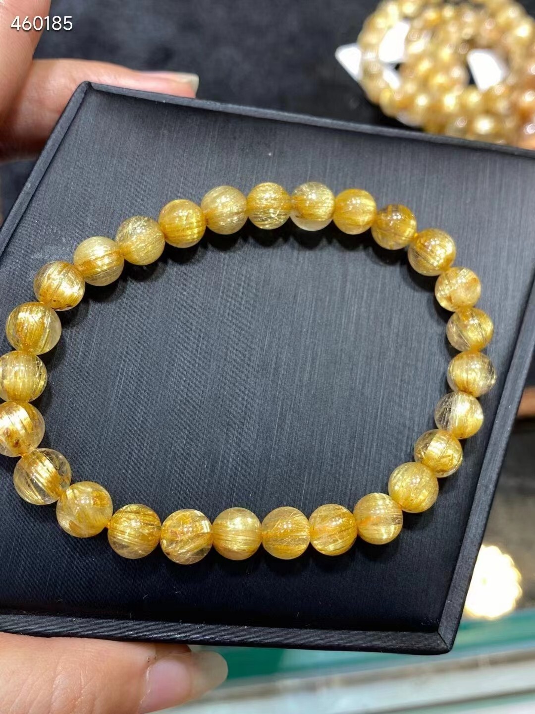 Fashion Design Natural Gold Rutilated Quartz Round Beads AAAA 7mm