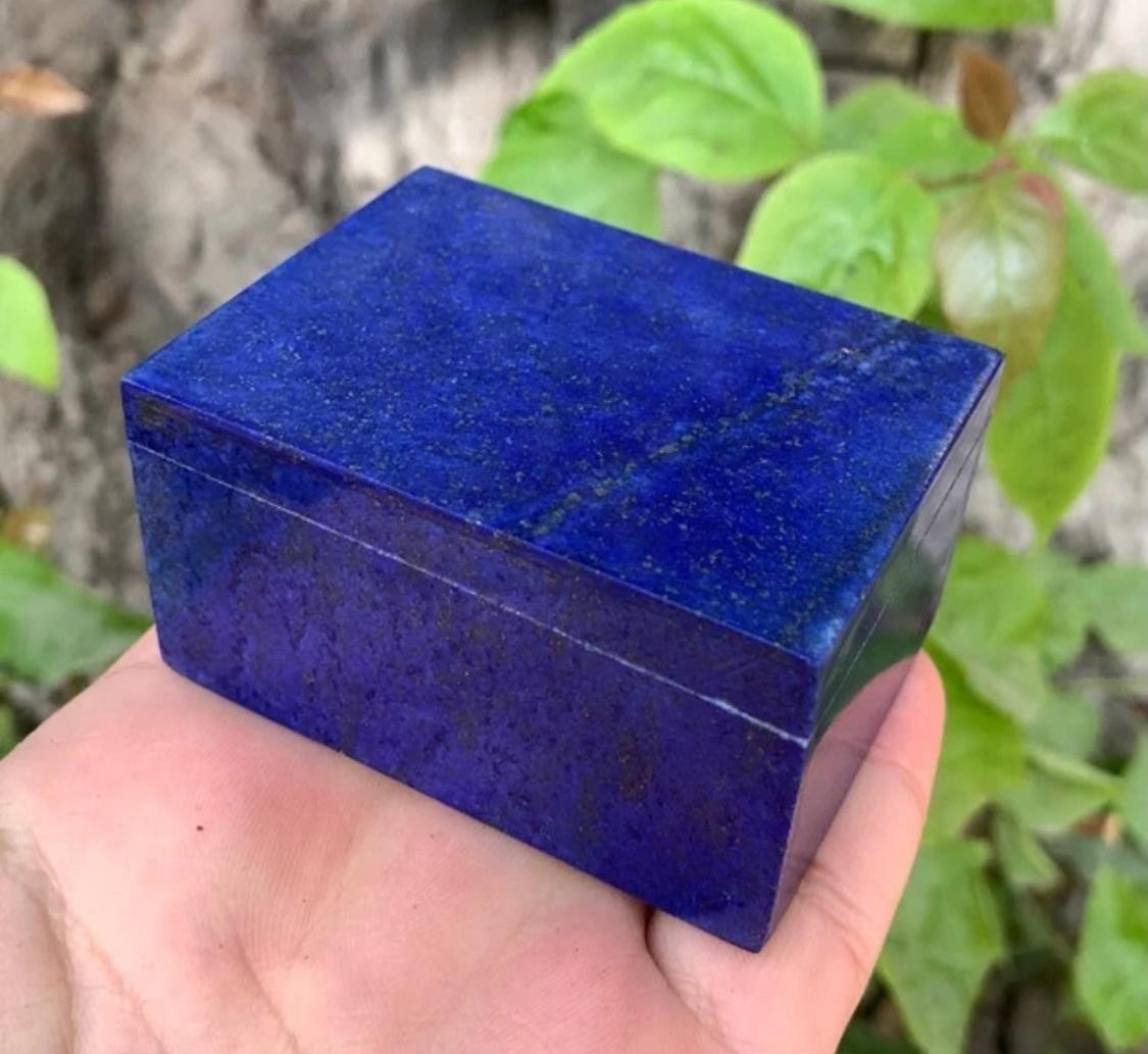 Lapis Lazuli Box Jellewery Handmade Box Natural Stone AAA