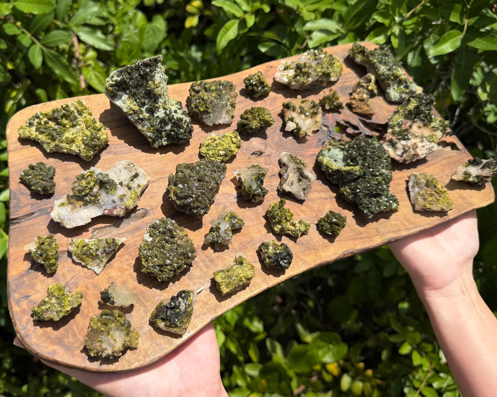 Natural Epidote with Quartz Crystal Clusters – Fairy Forest Quartz Minerals