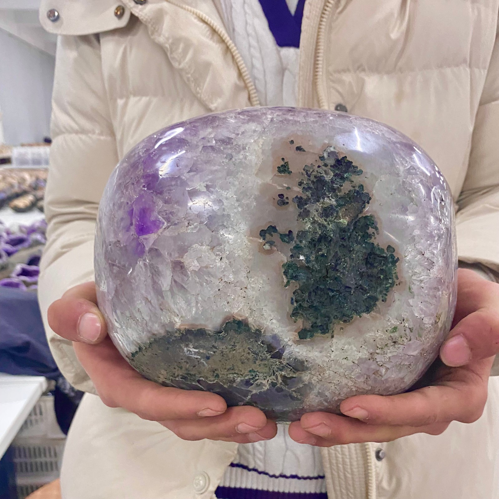17.85LB Natural Amethyst geode quartz cluster crystal specimen Healing.