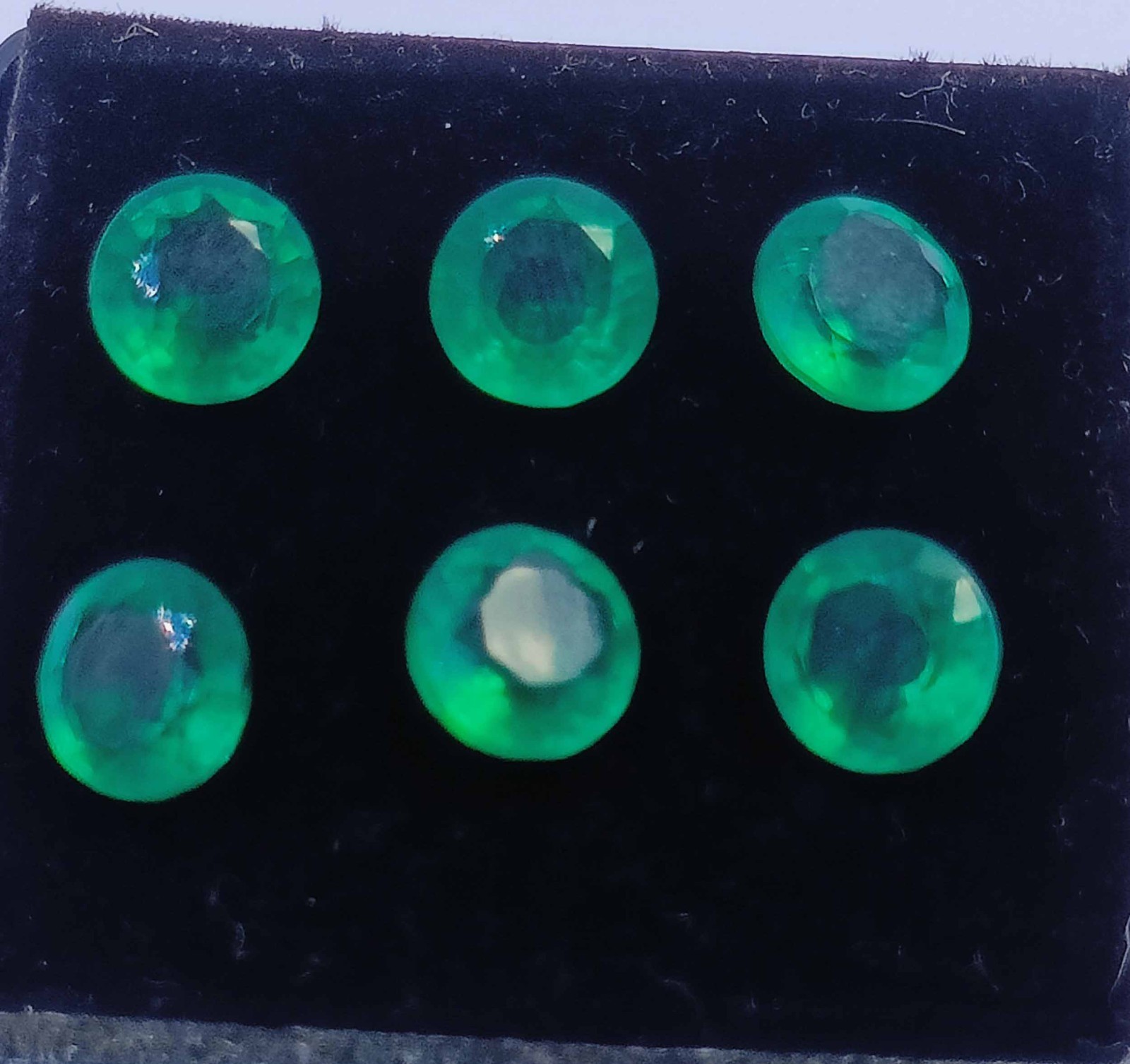 6 PCS Natural Green Emerald Round Cut 8 x 5 mm Lot IGL Loose Gemstone 6GHB